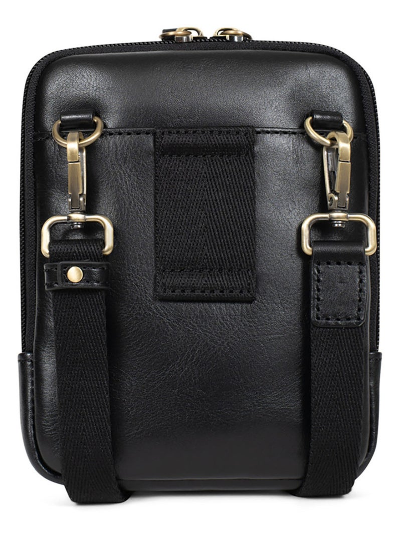Sacoche  cuir stuart hexagona Noir - Kiabi