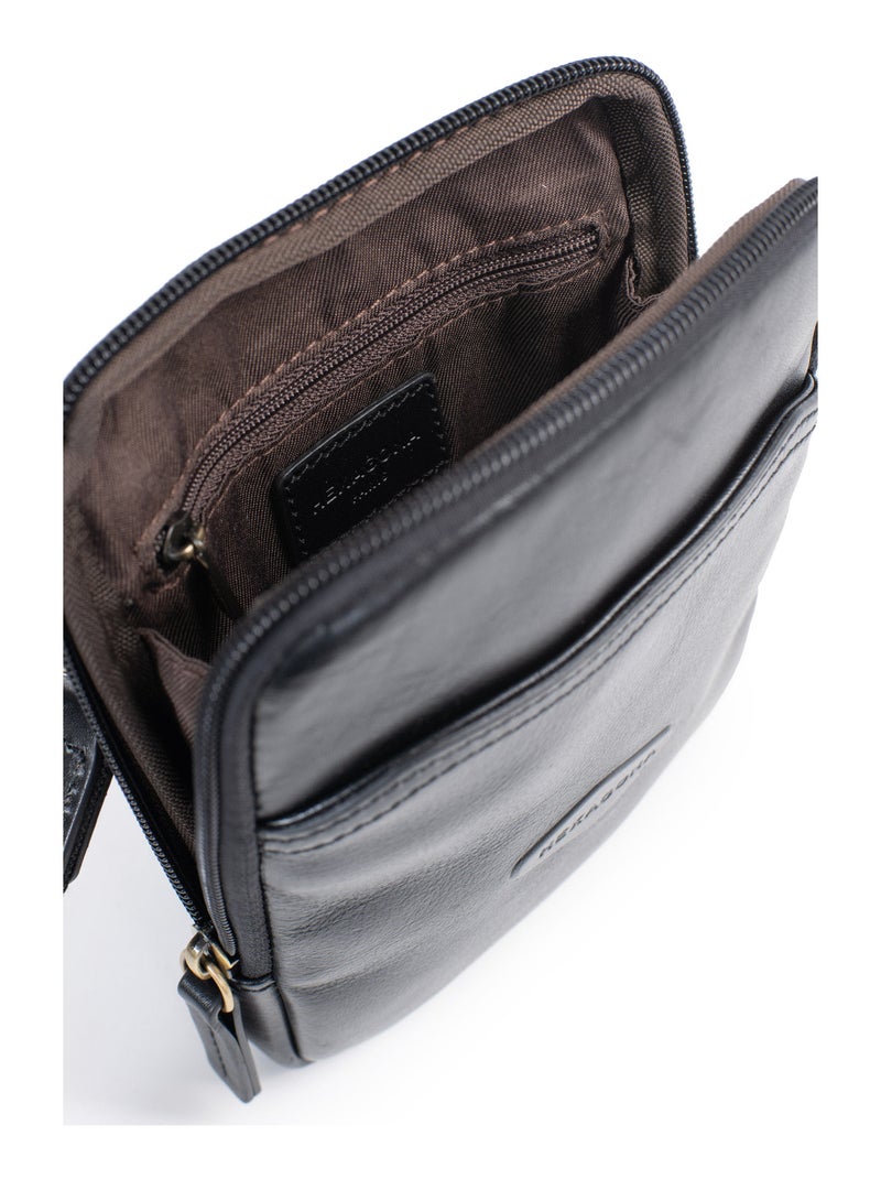 Sacoche  cuir stuart hexagona Noir - Kiabi