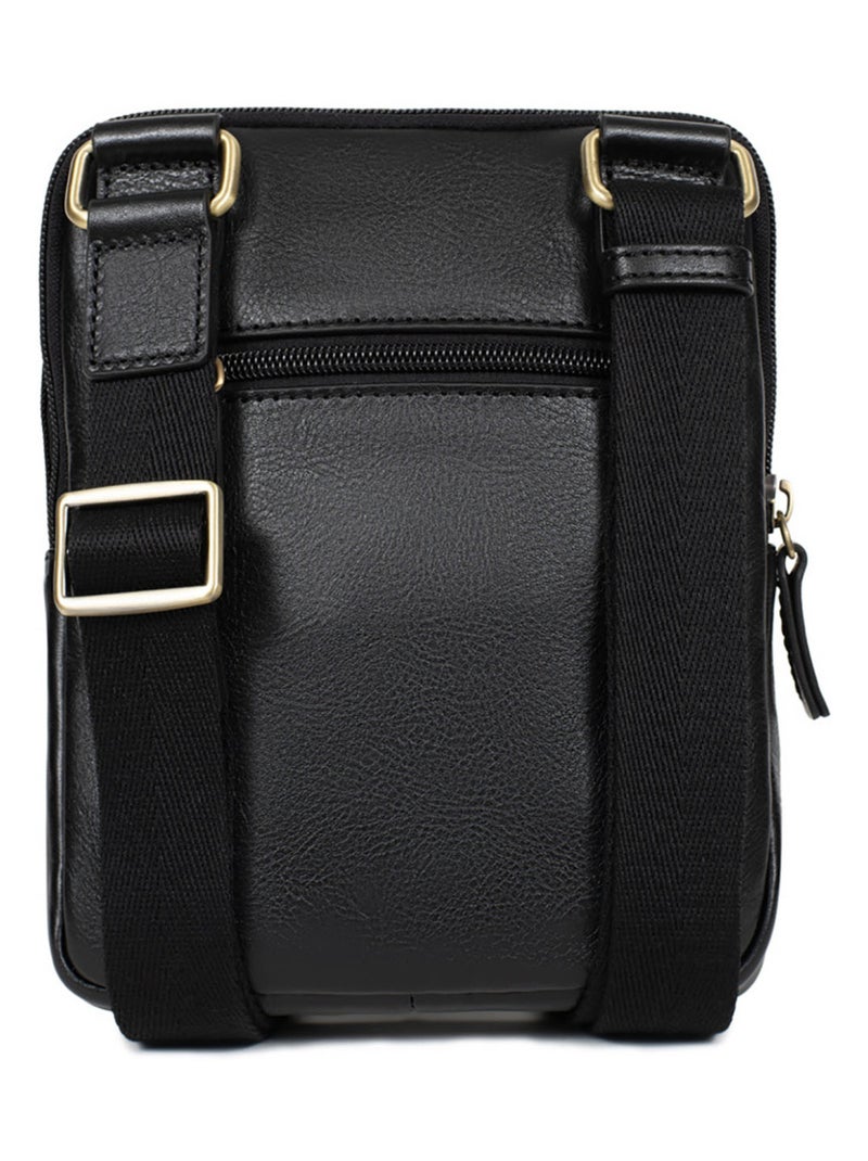 Sacoche  cuir stuart hexagona Noir - Kiabi