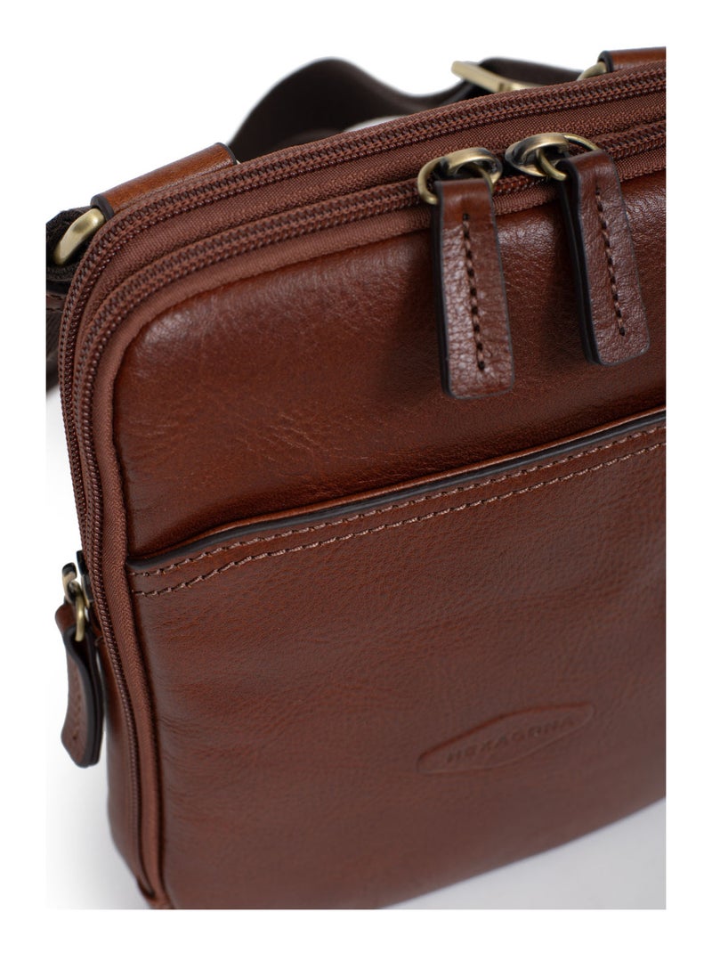 Sacoche  Cuir STUART Marron - Kiabi