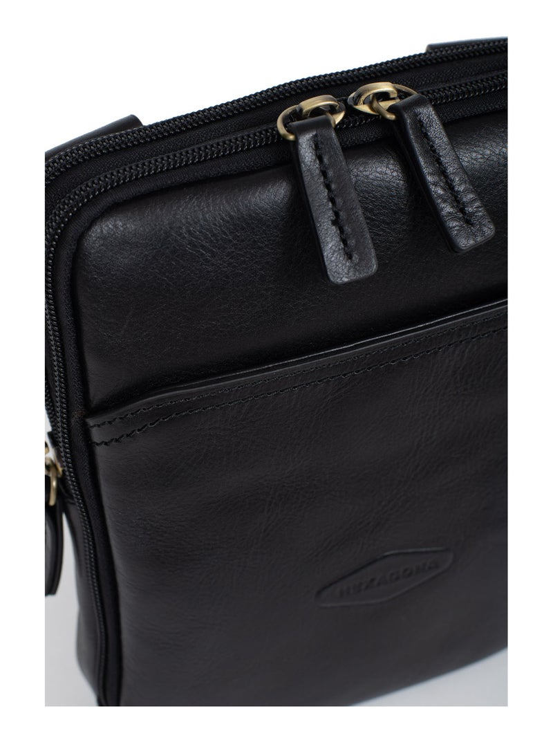 Sacoche  Cuir STUART Noir - Kiabi