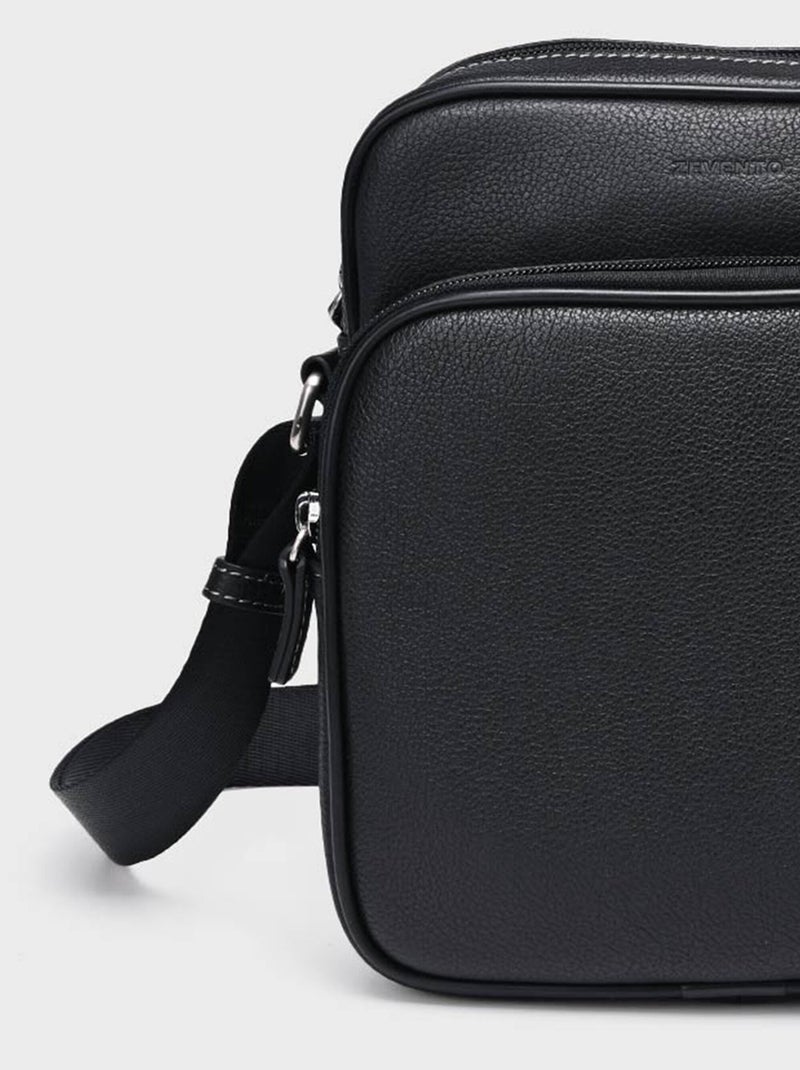 Sacoche élégante multipoches en cuir - AFIBEL Noir - Kiabi