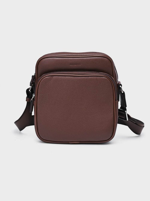 Sacoche élégante multipoches en cuir - Kiabi
