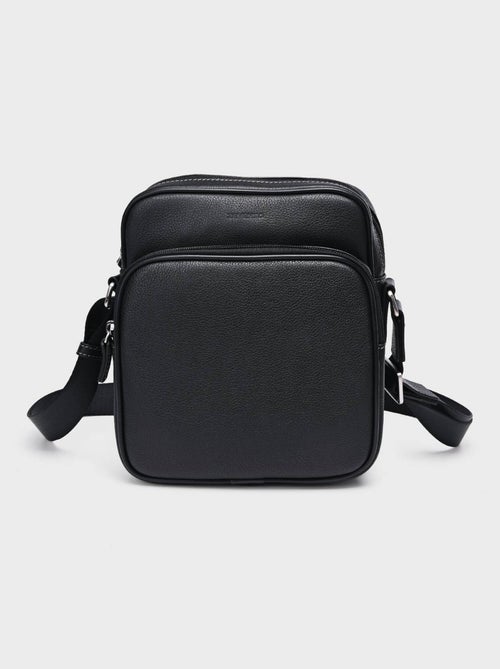 Sacoche élégante multipoches en cuir - Kiabi