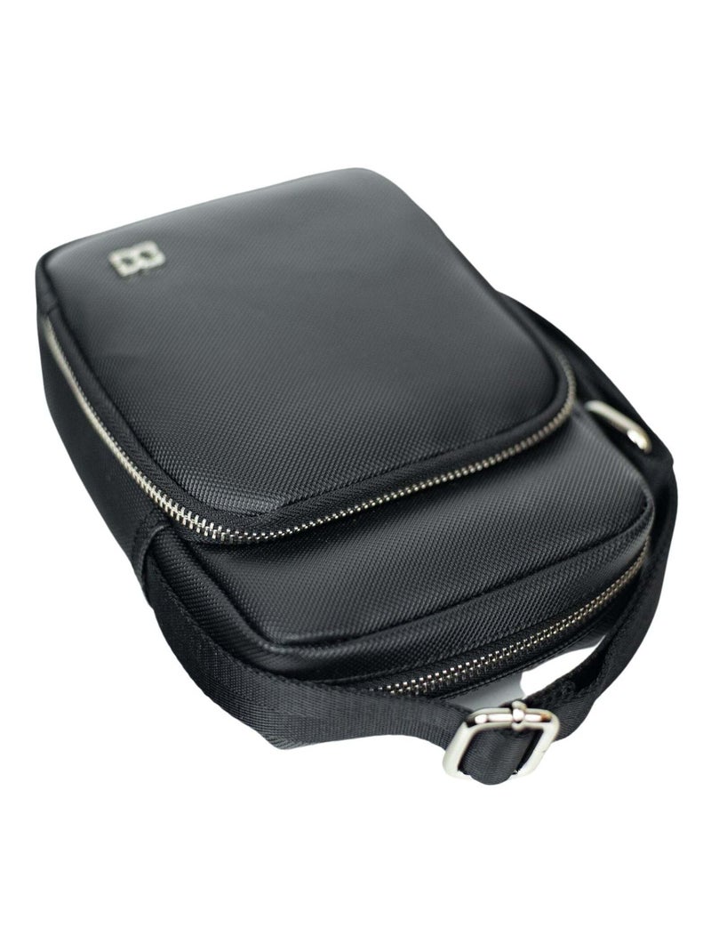 Sacoche homme zippé David William  Dartan Noir - Kiabi