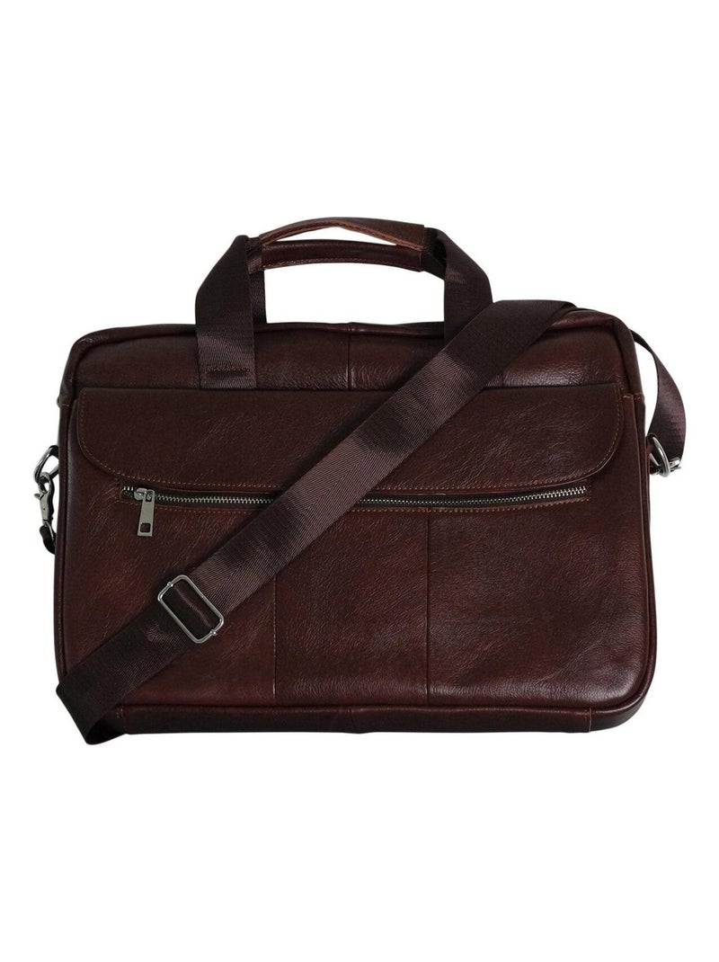 Sacoche ordinateur cuir Bleu marine - Kiabi