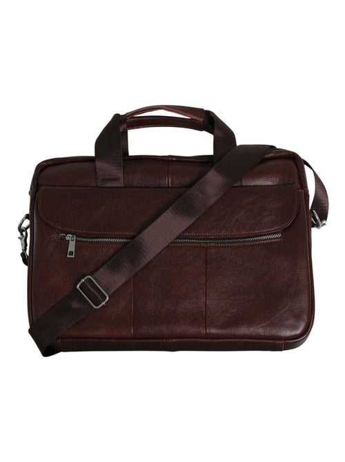 Sacoche ordinateur cuir - Kiabi