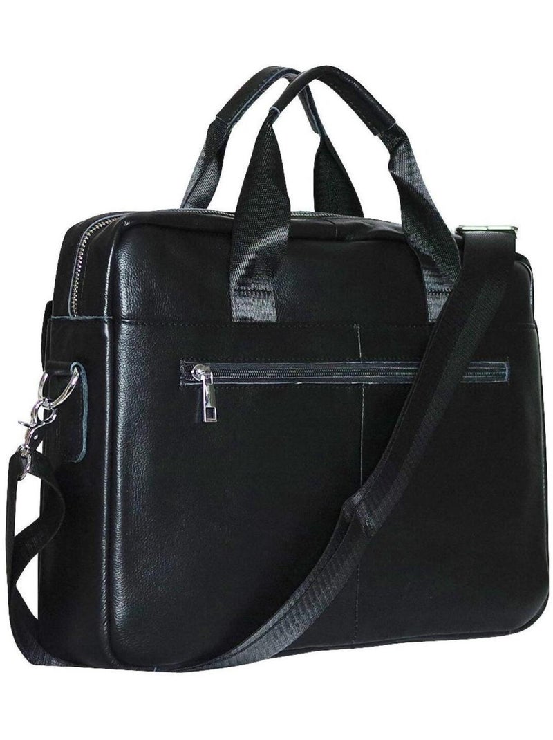 Sacoche ordinateur cuir Noir - Kiabi