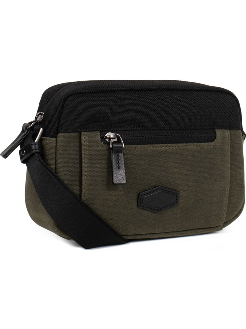 Sacoche ROBIN Noir Kaki - Kiabi