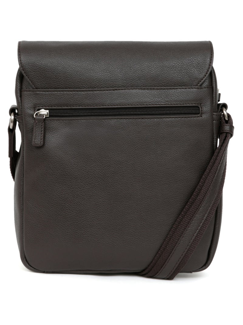 Sacoche  Tablette  Cuir CONFORT Marron foncé - Kiabi