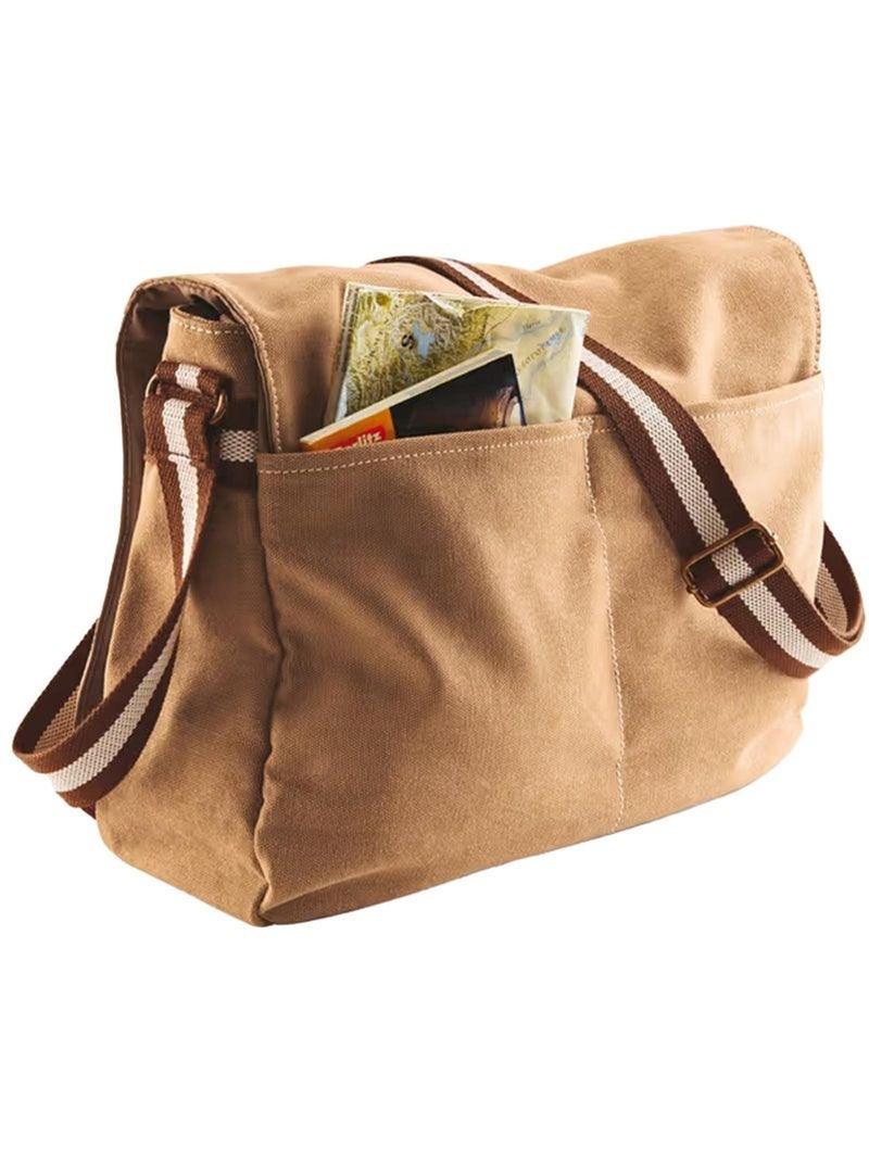 Sacoche vintage - 14 litres - quadra Beige foncé - Kiabi
