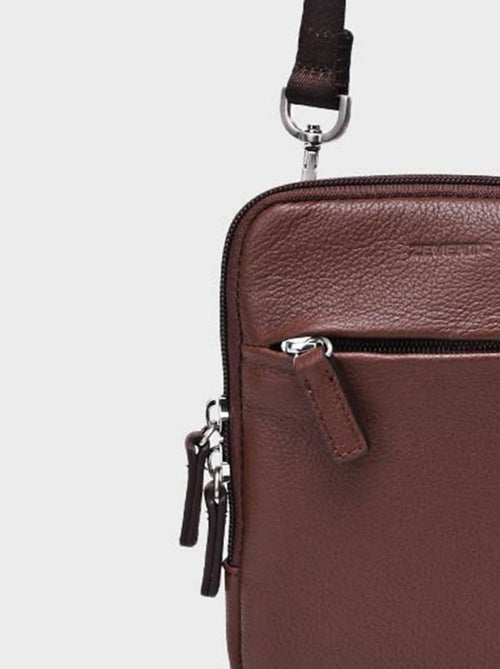 Sacoche zippée homme en cuir - AFIBEL - Kiabi