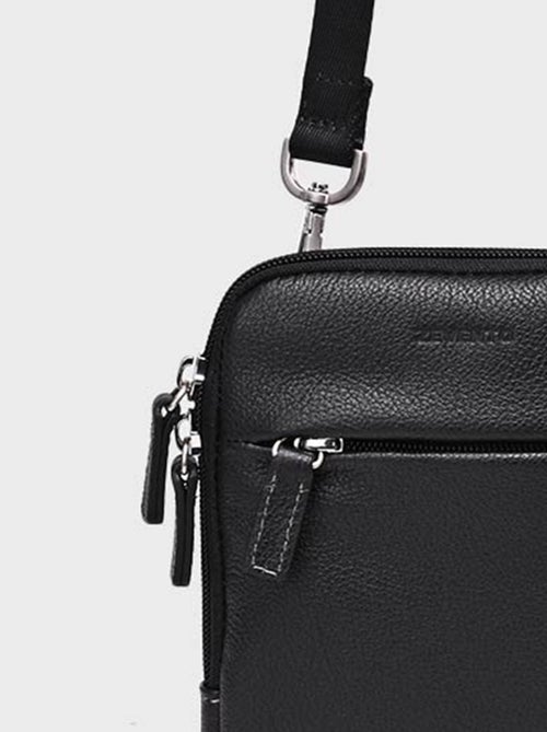 Sacoche zippée homme en cuir - AFIBEL - Kiabi