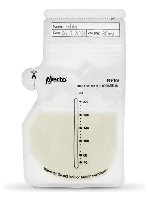 Sacs de conservation lait maternel 220Ml (100pcs) Transparent - Kiabi