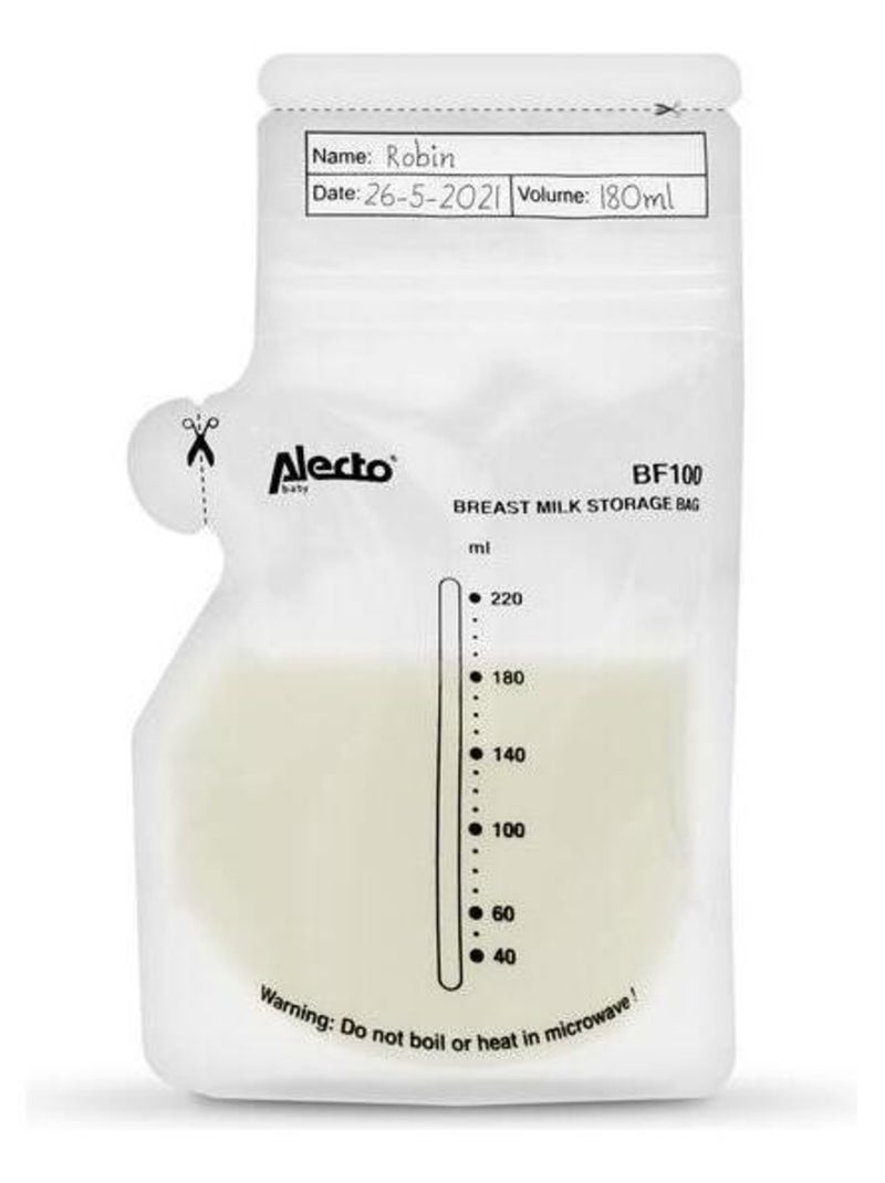 Sacs de conservation lait maternel 220Ml (100pcs) Transparent Transparent - Kiabi