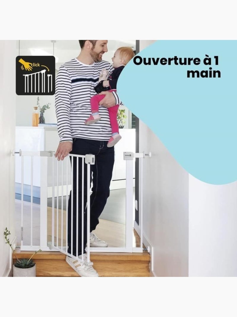SAFETY 1ST Barrière de sécurité enfant 73-80cm, Blanc, métal, Auto Close, 4 points de pression Blanc - Kiabi