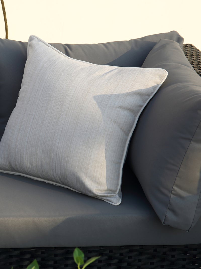 SALENTO - Salon de jardin panoramique 8 places en résine tressée noir et gris Gris - Kiabi