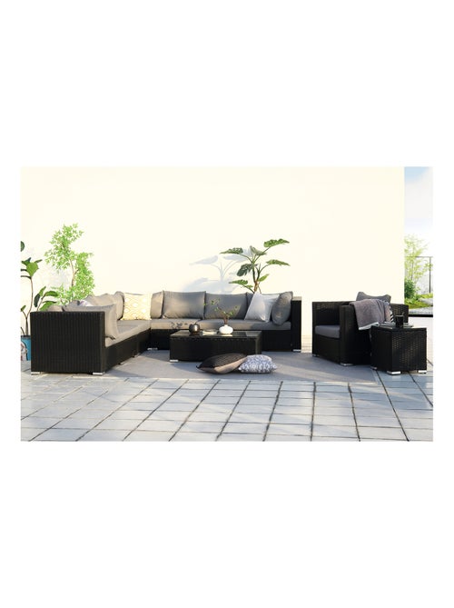 SALENTO Salon de jardin modulable 6 places en résine gris et beige - Kiabi