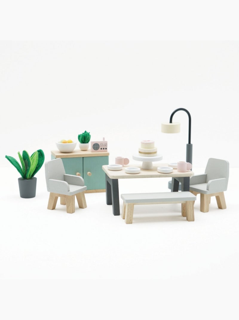 Salle à manger pour maison de poupées Beige - Kiabi