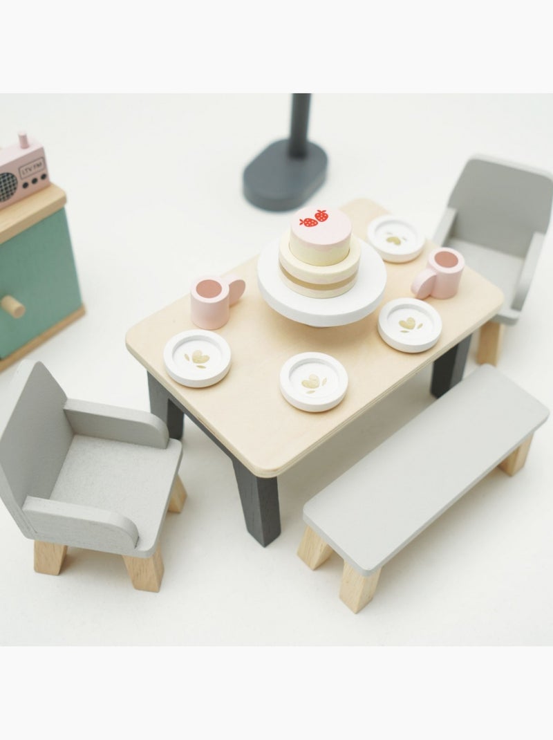 Salle à manger pour maison de poupées Beige - Kiabi