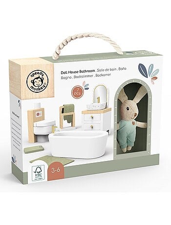 Salle de bain de la maison de poupée lapin