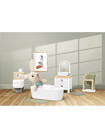 Salle de bain de la maison de poupée lapin