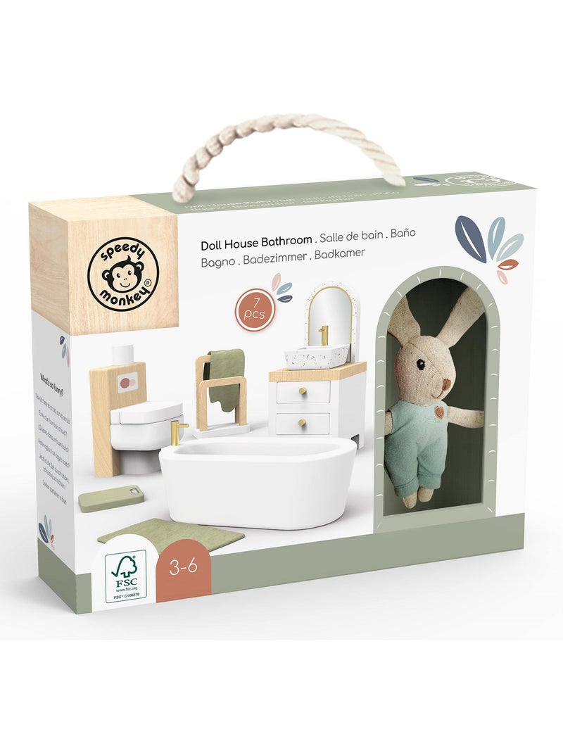 Salle de bain de la maison de poupée lapin Vert - Kiabi