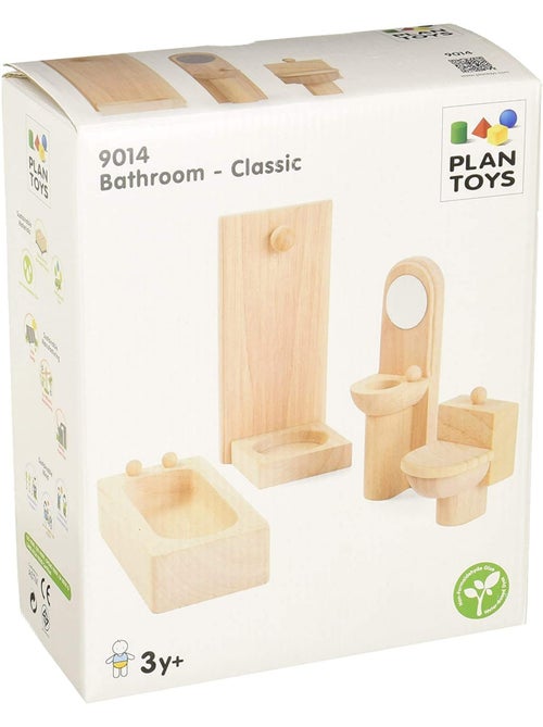 Salle de bain en bois naturel - Kiabi