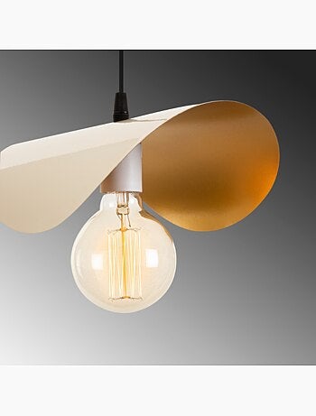 SALOME Suspension filaire blanche et dorée en métal