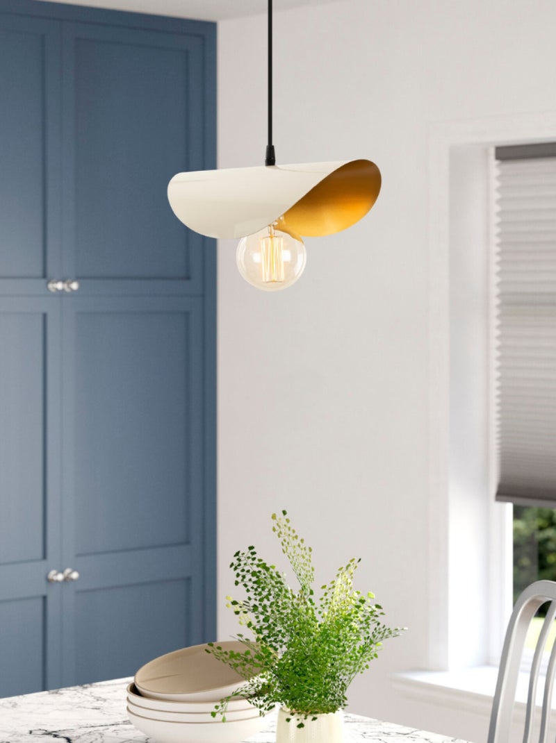 SALOME Suspension filaire blanche et dorée en métal Blanc - Kiabi