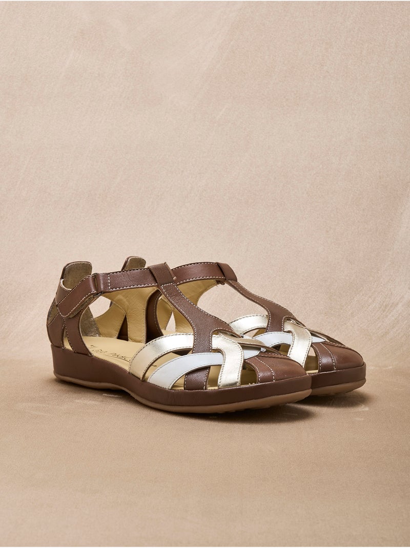Salomés femme brides croisées - PEDICONFORT Marron - Kiabi