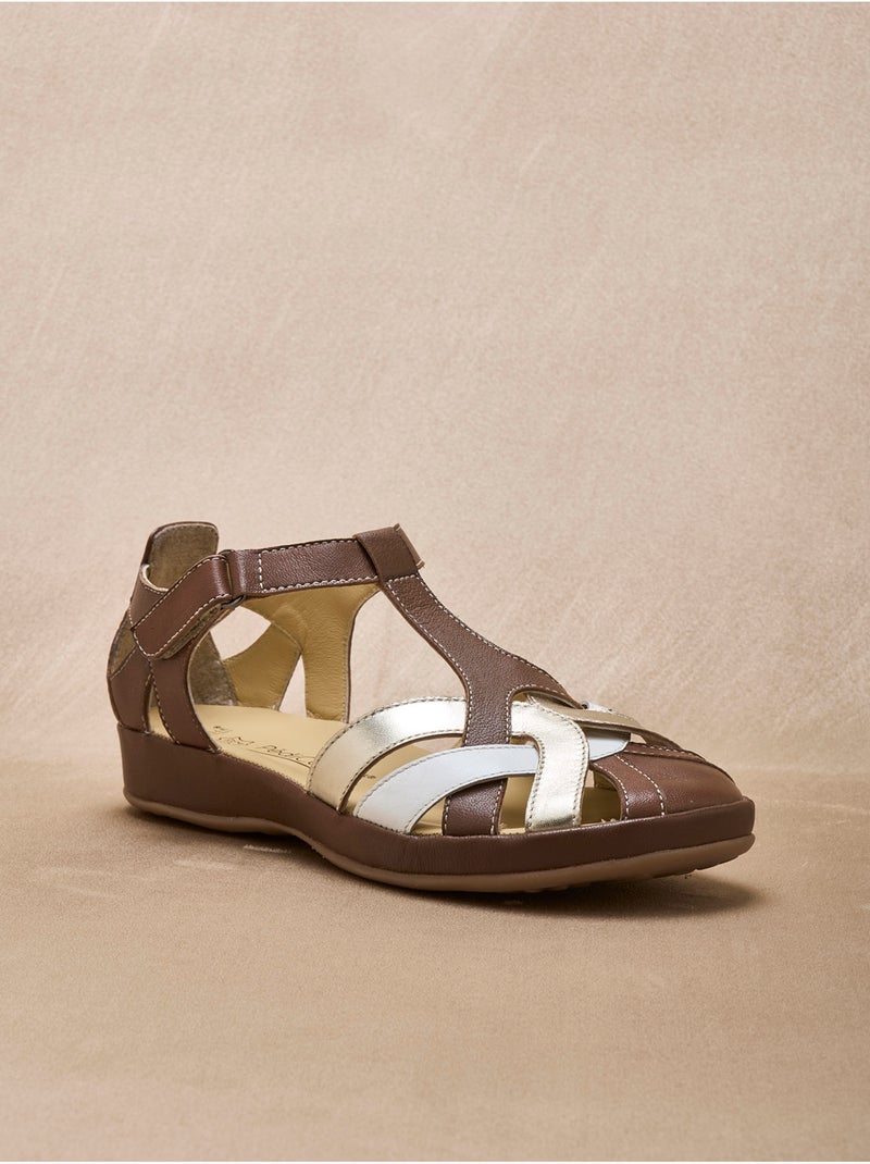 Salomés femme brides croisées - PEDICONFORT Marron - Kiabi