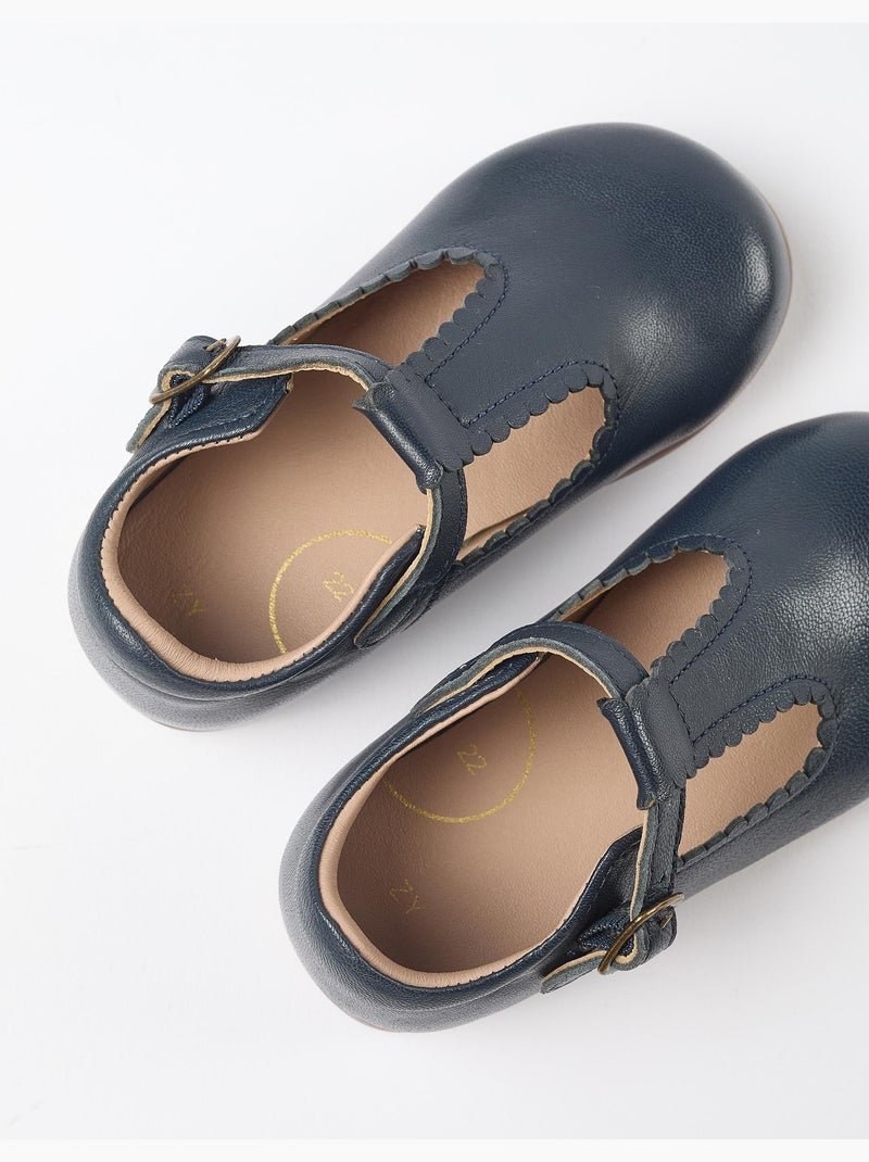 Salomés Mary Jane en cuir Bleu Bleu - Kiabi