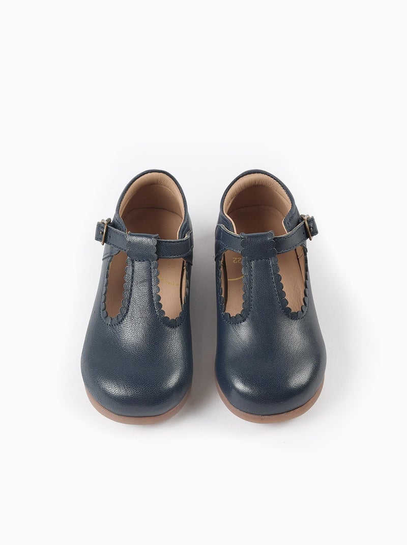 Salomés Mary Jane en cuir Bleu Bleu - Kiabi