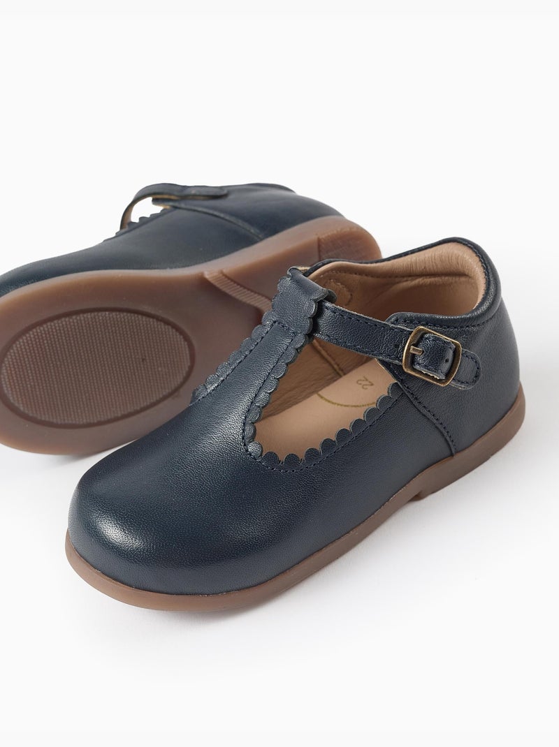 Salomés Mary Jane en cuir Bleu Bleu - Kiabi