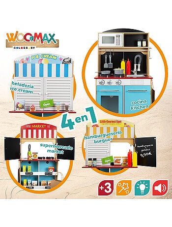 Salon de crème glacée avec cuisine en bois 2 en 1WOOMAX