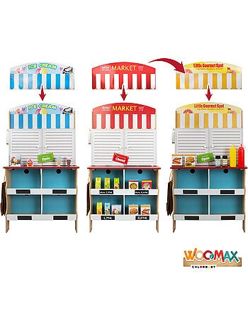 Salon de crème glacée avec cuisine en bois 2 en 1WOOMAX