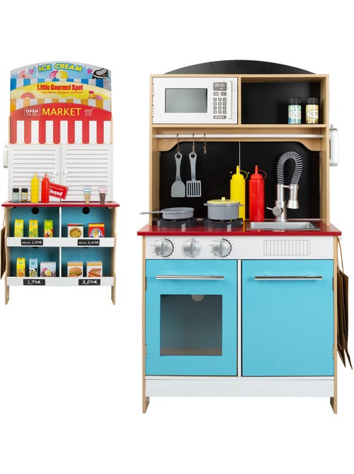 Salon de crème glacée avec cuisine en bois 2 en 1WOOMAX - Kiabi Salon de crème glacée avec cuisine en bois 2 en 1WOOMAX - Kiabi