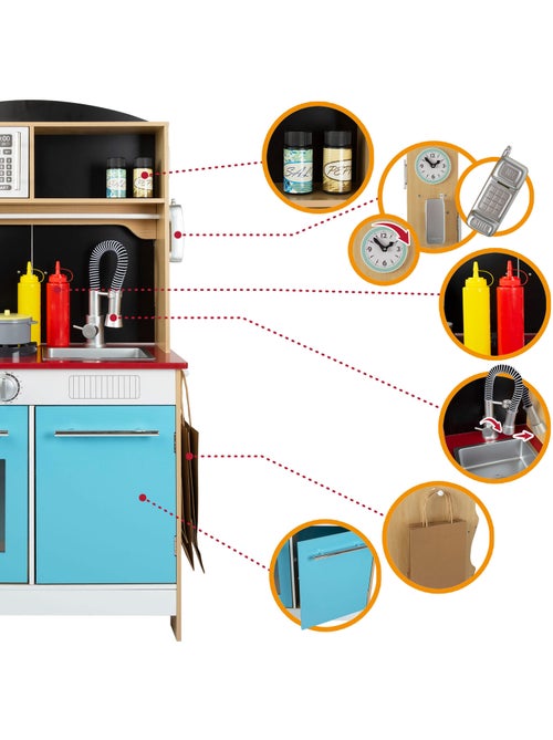 Salon de crème glacée avec cuisine en bois 2 en 1WOOMAX - Kiabi Salon de crème glacée avec cuisine en bois 2 en 1WOOMAX - Kiabi