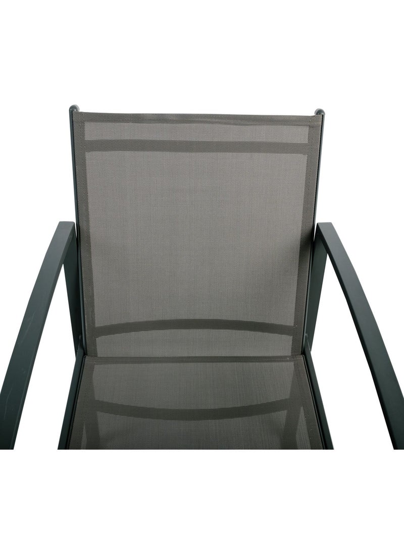 Salon de jardin 2 places en acier et texaline MADRID Gris foncé - Kiabi