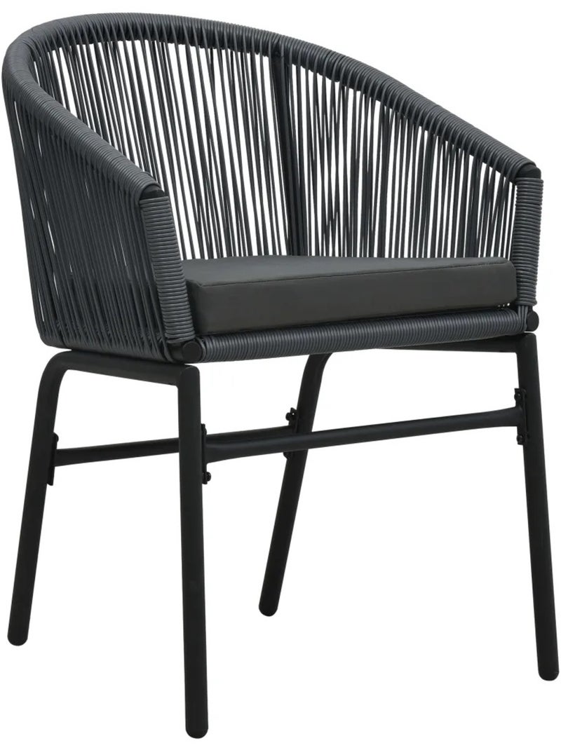 Salon de jardin 3 pièces style bistro gris anthracite - Kiabi