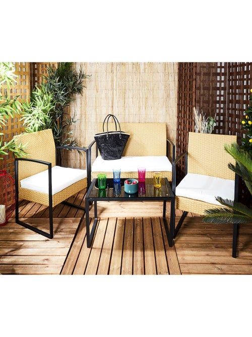 Salon de jardin 4 places effet cannage ALICANTE - Kiabi