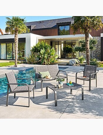 Salon de jardin 4 places en aluminium PIAZZA
