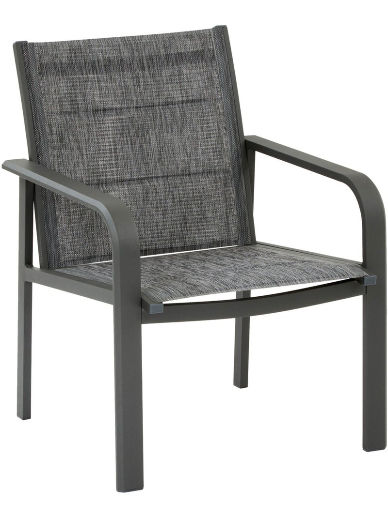 Salon de jardin 4 places en aluminium PIAZZA gris anthracite - Kiabi