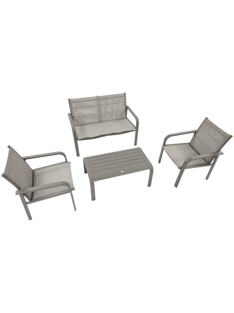 Salon de jardin 4 places en aluminium PIAZZA Marron - Kiabi