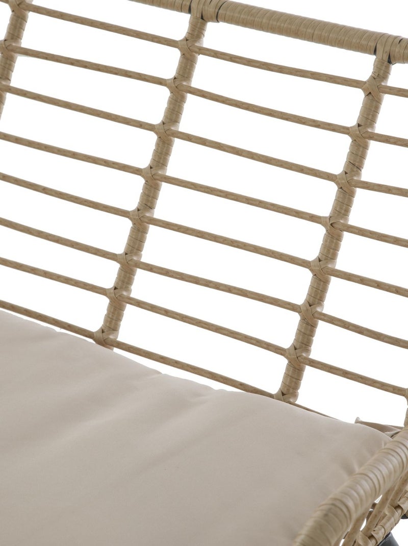 Salon de jardin 4 places Lambada - 2 fauteuils, un canapé et 1 table basse Beige - Kiabi