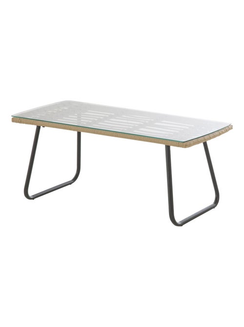 Salon de jardin 4 places Lambada - 2 fauteuils, un canapé et 1 table basse - Kiabi