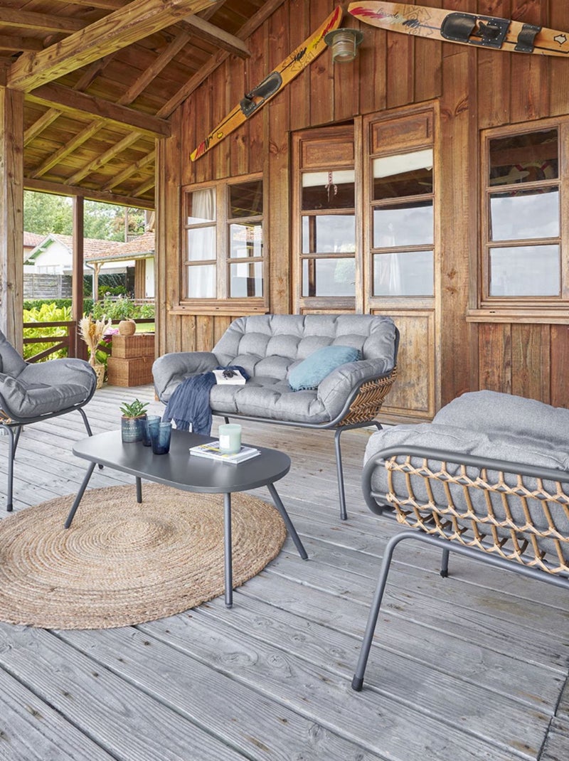 Salon de jardin 4 places PAOPAO Gris foncé - Kiabi