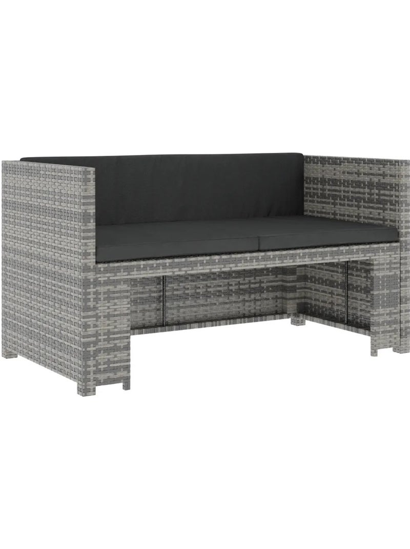 Salon de jardin 5 pièces avec coussins Gris clair - Kiabi