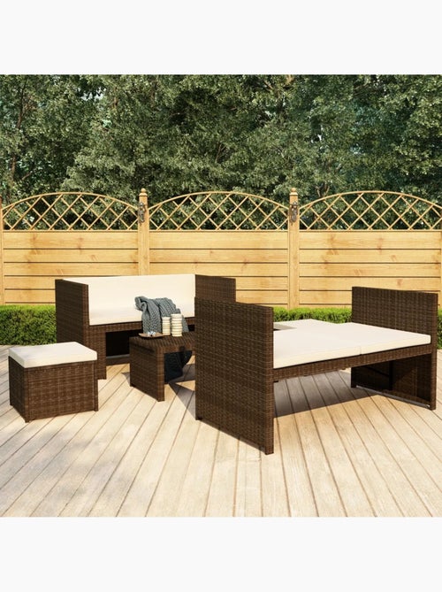 Salon de jardin 5 pièces avec coussins - Kiabi